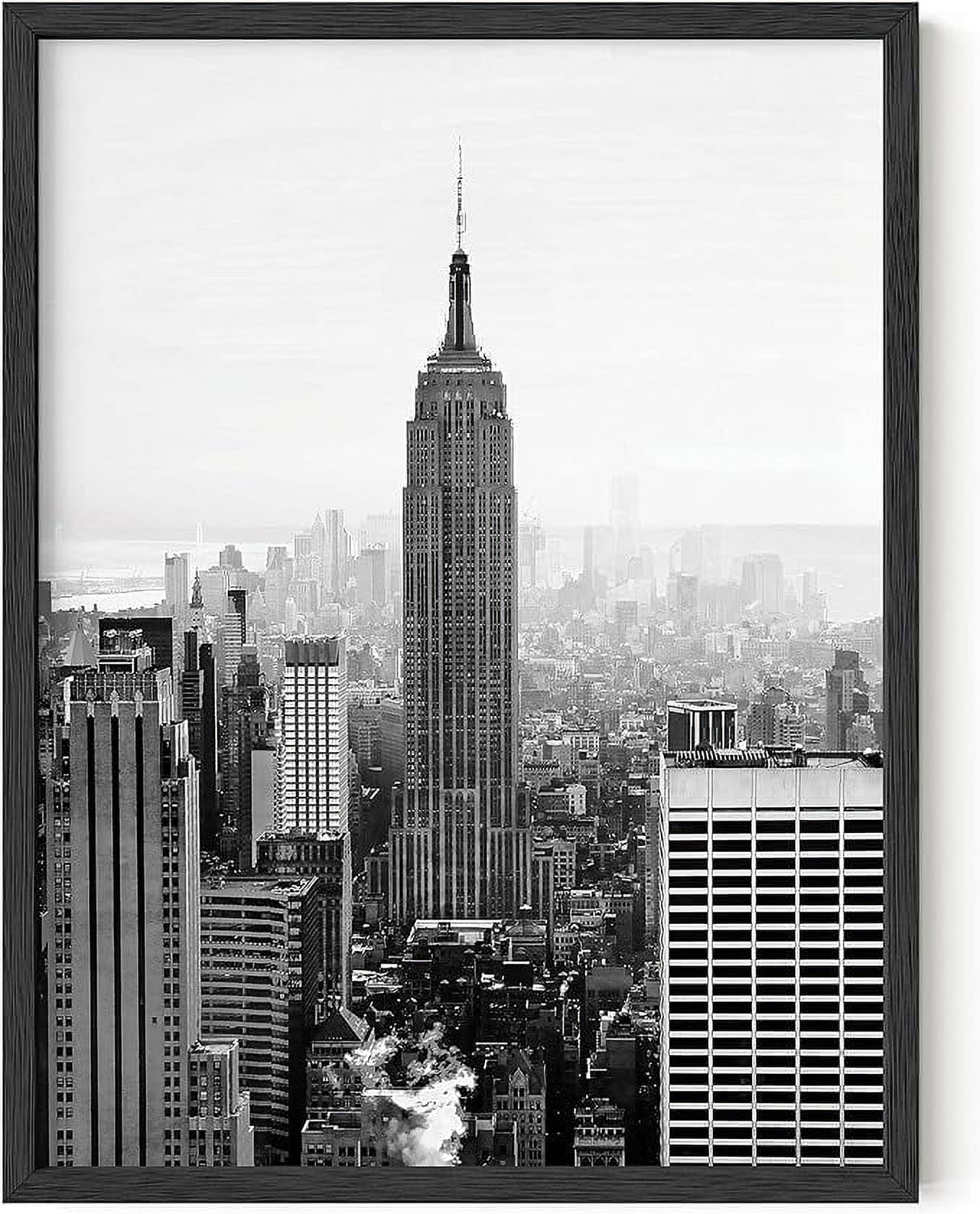 HAUS AND HUES New York Poster Gray Empire State NYC Wall Art New York ...
