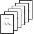 thumbnail image 1 of HAUS AND HUES Picture Frames 16x24 - Set of 6, 16 x 24 Frames, Poster Frames 16x24, 16 by 24 Picture Frame, 24x16 poster frame black, 16x24 frame 6 pack (Black Oak Frame), 1 of 6