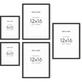 thumbnail image 1 of HAUS AND HUES Picture Frames for Wall - Set of 5 black photo frames, Photo Frame Collage, Bulk Picture Frames, Assorted Picture Frames, Picture Frames Bulk (Two 8x10, Three 12x16 Black), 1 of 6