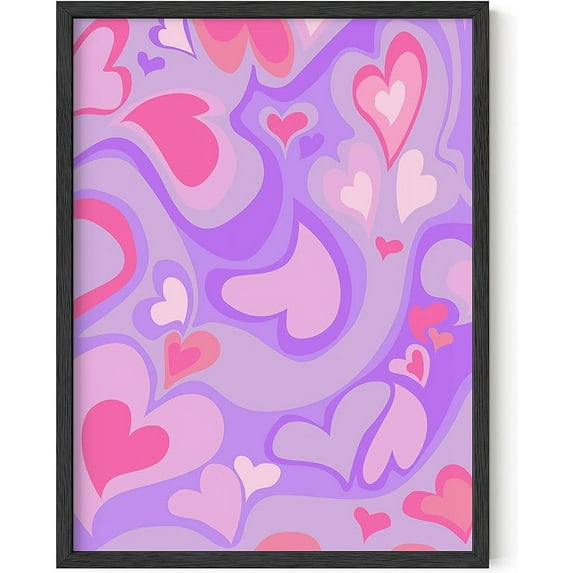 HAUS AND HUES Pink Poster Cute Wall Decor - Purple Aesthetic Room Decor, Indie Posters for Teens, Y2k Posters for Teen Girls Room, Cute Posters for Room Aesthetic, Pink Wall Decor UNFRAMED 12”x16”