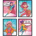 thumbnail image 1 of HAUS AND HUES Posters for Teen Girls Room - Set of 4 Supergirl Inspirational Wall Art Prints Cute Girl Wall Decor, Positive Affirmation Bedroom Superhero Motivational Wall Art (8x10, Framed Black), 1 of 6