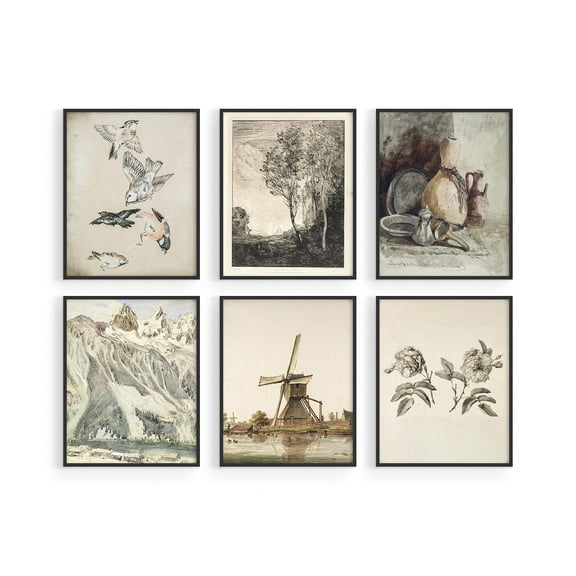 HAUS AND HUES Rustic Farm Animal Pictures Set of 6, Farmhouse Wall Art & Country Pictures for Kitchen Walls | Farm House Decor, Horse Wall Art, Sheep Posters, Cow and Pig Pictures 8"X10" UNFRAMED