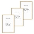 thumbnail image 1 of HAUS AND HUES Set of 3 11x17 Picture Frame - 11x17 Frames Natural Wood Picture Frames, 11x17 Poster Frame Wooden Frames, 17x11 Picture Frame Set Wood Frames, Wooden Picture Frames (Beige Oak Frame), 1 of 6