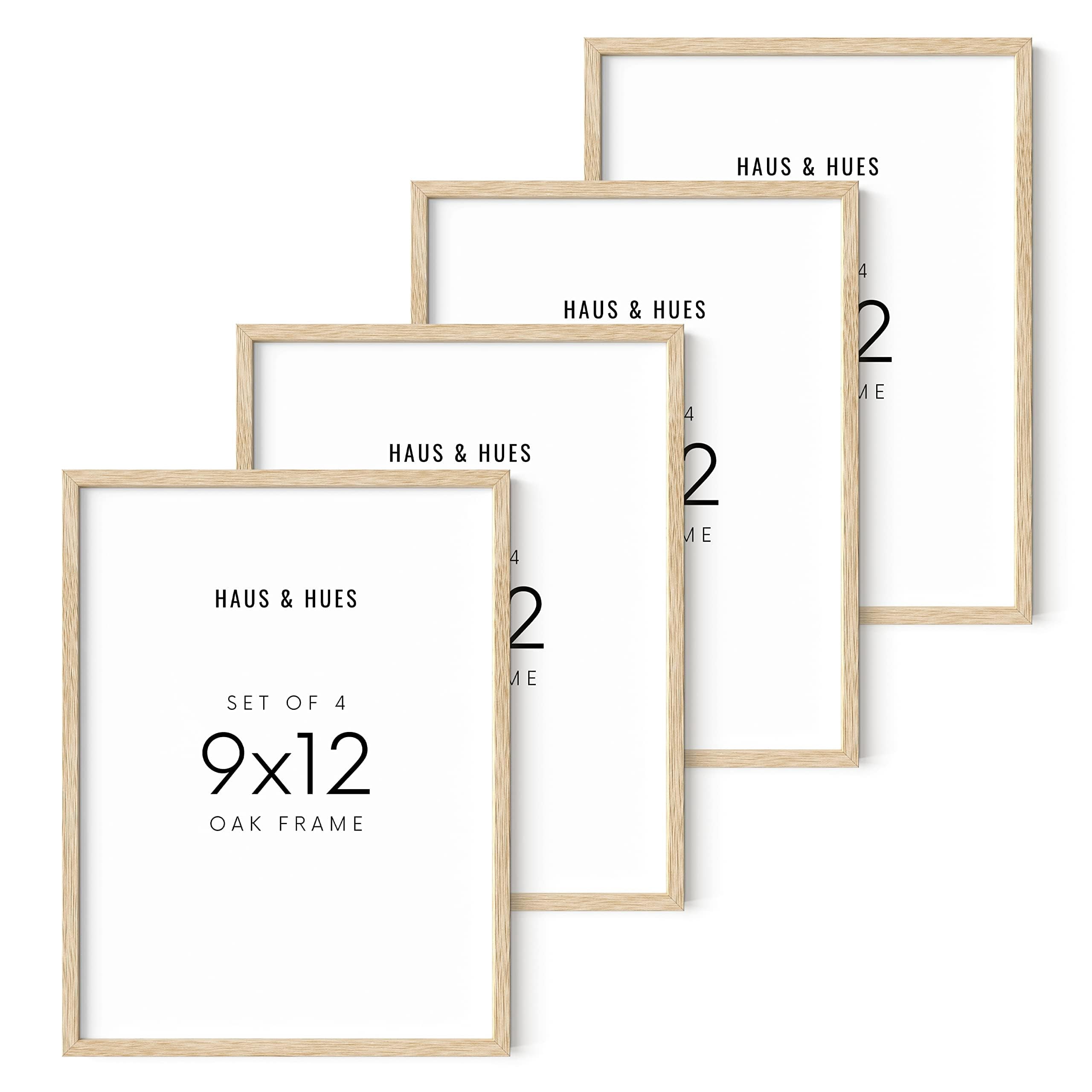 HAUS AND HUES Set of 4 9x12 Picture Frame - 9x12 Frame Wooden Picture ...