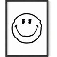 thumbnail image 1 of HAUS AND HUES Smiley Face Posters White Wavy Smiley Cool Posters for Room Aesthetic Dope Paintings Edgy Poster Black and White Prints Wall Art Aesthetic, Trendy Wall Art UNFRAMED 12” x 16”, 1 of 5