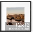 thumbnail image 1 of HAUS AND HUES Solid Oak 12”x12” Picture Frame Matted to 8”x8” - 12x12 Frame with Mat, 12x12 Picture Frame, Black Picture Frame in 12 x 12, Square Picture Frame 12x12, 12 x 12 Black Poster Frame, 1 of 6