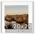 thumbnail image 1 of HAUS AND HUES Solid Oak 20”x20” Picture Frame Matted to 16”x16” - 20x20 Picture Frame with Mat, Square Picture Frame 20x20, 20 x 20 Picture Frame Set, White 20x20 Matted Frames, White Wood Frame, 1 of 6