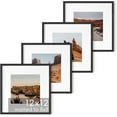 thumbnail image 1 of HAUS AND HUES Solid Oak Wood 12”x12” Picture Frames Matted to 8”x8” Set of 4-12x12 Black Square Frames, Black Wood Picture Frames, Black Picture Frames for Wall, 12 x 12 Frames, Square Picture Frames, 1 of 6