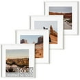 thumbnail image 1 of HAUS AND HUES Solid Oak Wood 16”x16” Picture Frames Matted to 12”x12” Set of 4 - White Picture Frames 16x16, White Square Frames 16x16, 16 x 16 Picture Frame Pack, Square Gallery Wall Frames, 1 of 6