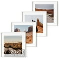 thumbnail image 1 of HAUS AND HUES Solid Oak Wood 20”x20” Picture Frames Matted to 16”x16” Set of 4 - White Picture Frames 20x20, 20x20 Square Frames, White Wood Picture Frames with Mat, Square Frames 20 x 20, 1 of 6