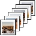 thumbnail image 1 of HAUS AND HUES Solid Oak Wood 20”x20” Picture Frames Matted to 16”x16” Set of 6 - Bulk Picture Frames Pack of 6, Square Frames 20x20, Square Black Picture Frames Bulk, Black Gallery Wall Frame Set, 1 of 6