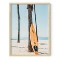 thumbnail image 1 of HAUS AND HUES Surf Art and Beach Pictures Wall Art - Palm Trees Poster California Wall Art California Palm Trees Wall Art Hawaii Surfer Room Decor (Peach Surfboard, 12x16 Beige Framed), 1 of 6