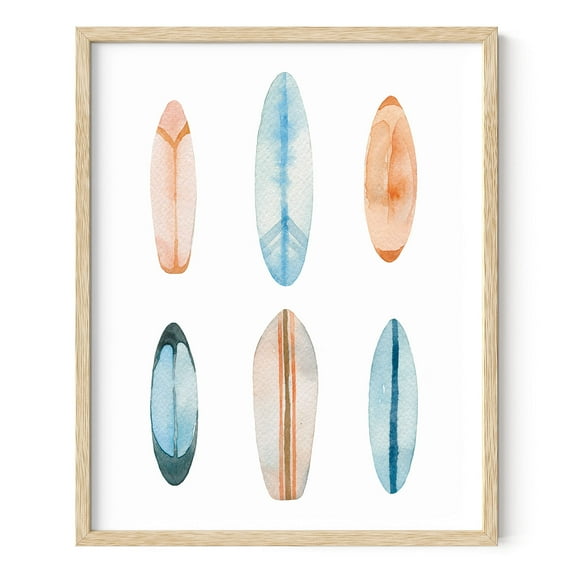 HAUS AND HUES Surf Wall Art and Surf Decor for Bedroom - Surfer Poster Vintage Beach Art Wall Decor | Surfing Pictures Wall Art Beach Pictures Wall Art Surf Board Wall Art (16" x 20" Framed Beige)