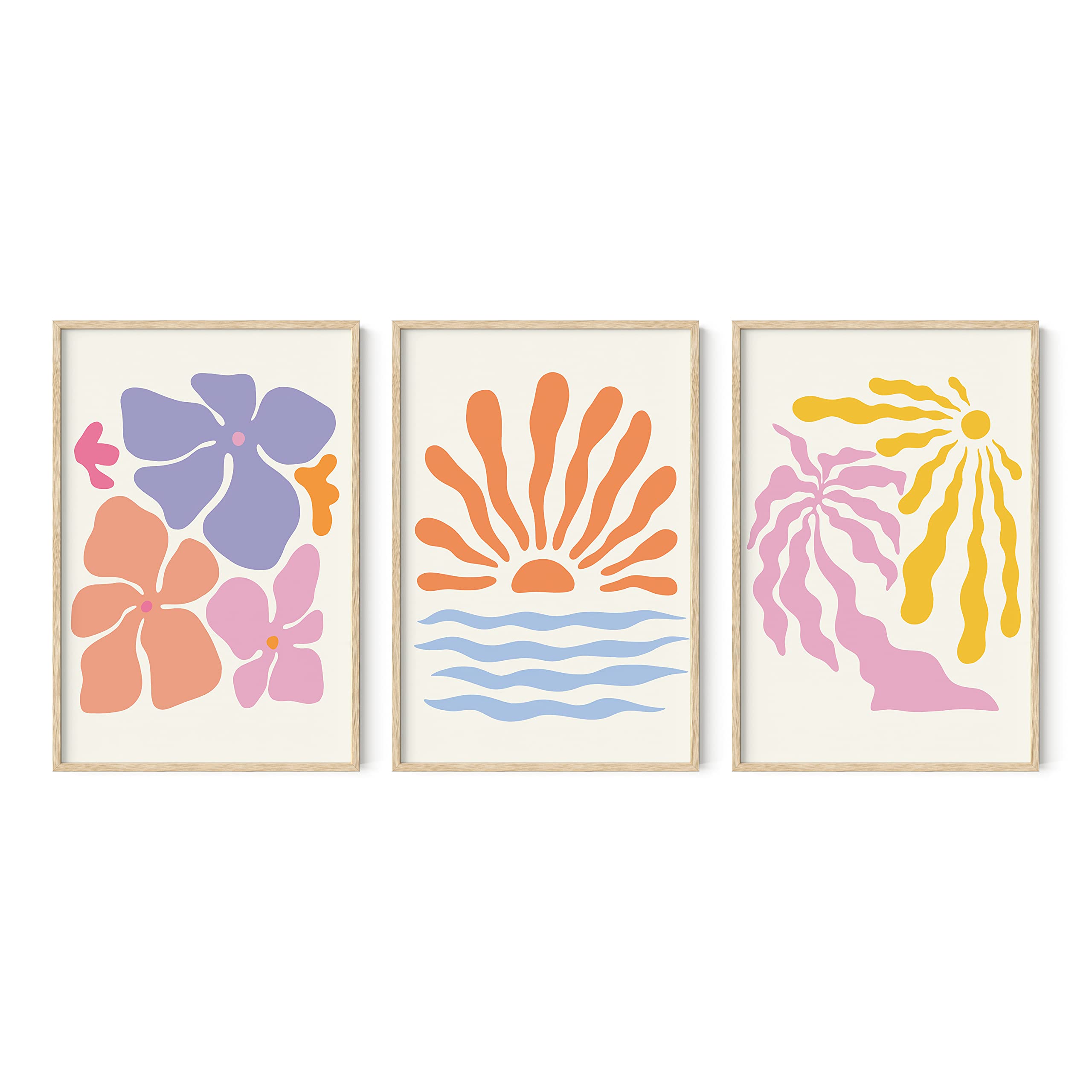Vintage Hawaii-Surf Poster – Gerahmte Wanddekoration, Pfirsich/Beige, 270g/m² Leinenpapier