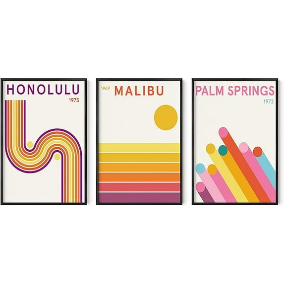 HAUS AND HUES Vintage Travel Posters Set - Set of 3 City Art, Travel Prints, Vintage City Posters, Retro Posters For Room Aesthetic, Vintage Wall Prints, Travel Art Prints, (24x36, Unframed)