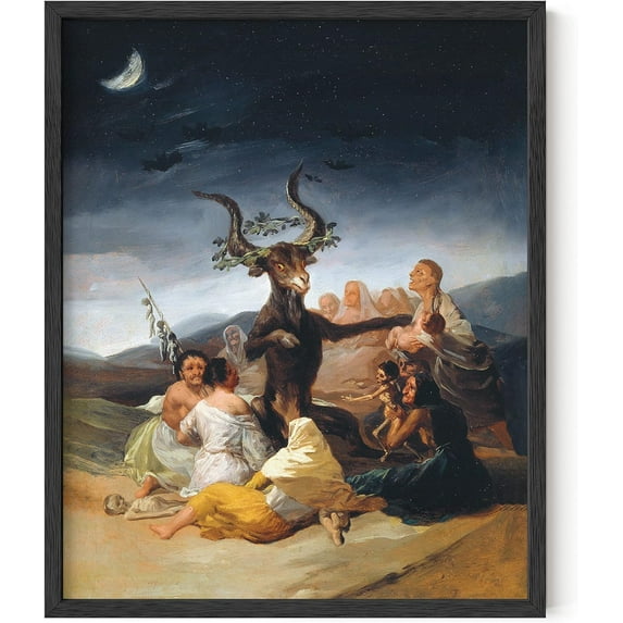 HAUS AND HUES Witch Art & Gothic Wall Decor - Witch Poster Vintage Grunge Posters Gothic Paintings Creepy Photos Gothic Pictures Pictures of Witches The Sabbath of the Witches (UNFRAMED 16x20)