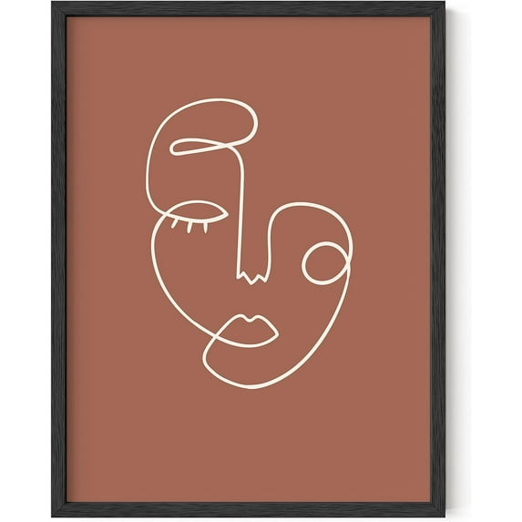 HAUS AND HUES Woman Drawing Line Art Wall Decor - Female Figure Wall Art | Silhouette Drawings Artwork Line Drawing Wall Art Minimalist Wall Decor | 12"x16" UNFRAMED