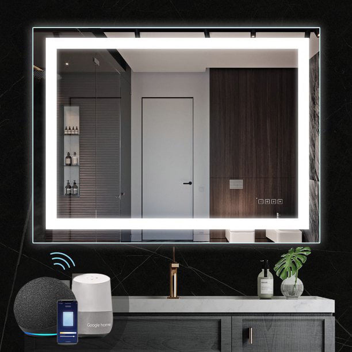 Hauschen 32x40 inch led lighted bathroom wall on sale mounted mirror