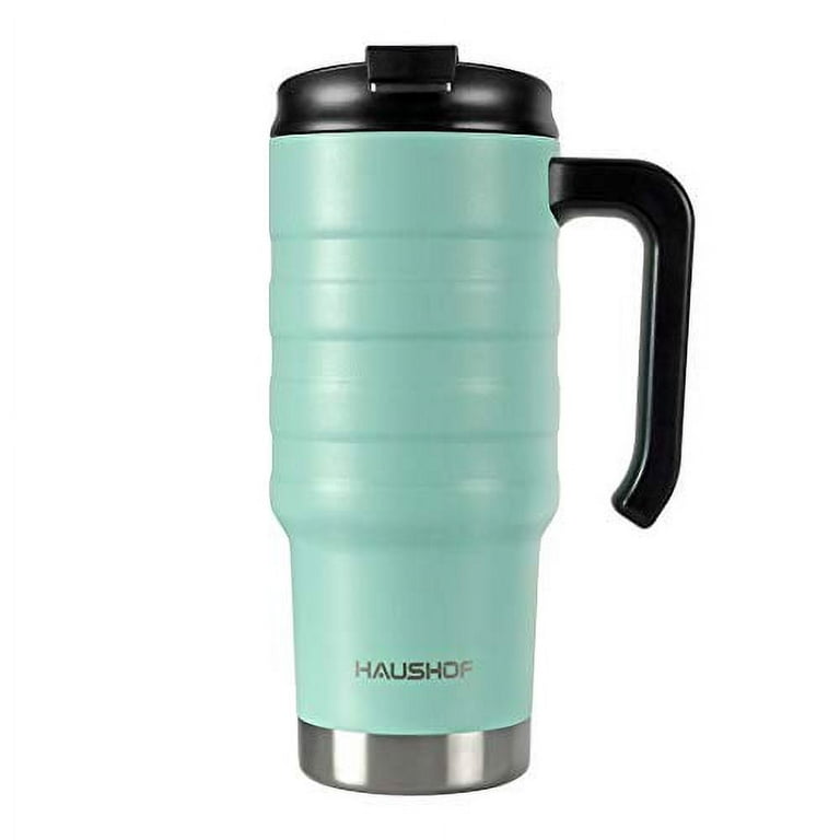 HAUSHOF 24 oz Travel Mug with Handle, Stainless Steel Vacuum Insulated  Coffee Travel Mug, Double Wall with Leakproof Lid, BPA Free