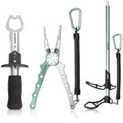 HAUSHOF Fishing Tool Kit, 3-Piece Stainless Steel Set with Fish Lip Gripper, Hook Remover & Pliers, Corrosion-Resistant with Lanyard