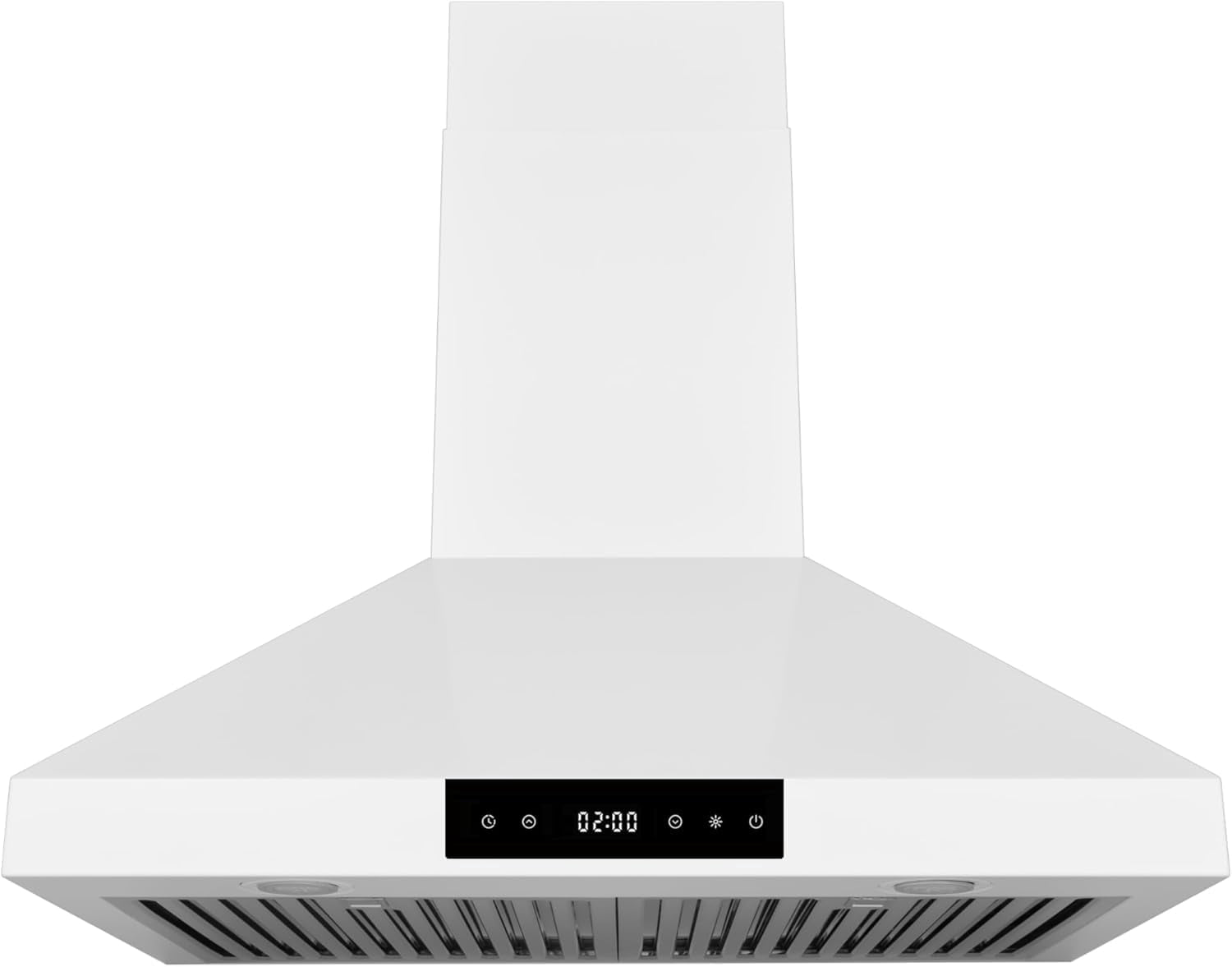 Hauslane Range Hood Wall Mount 30" Ducted or Ductless Kitchen Vent Hood 860CFM Stainless Steel Stove Hood - 6 Speed, Auto Shut-off, Touch Control, LED Lamps, Baffle Filters, WM538 Matte White