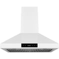 thumbnail image 1 of Hauslane Range Hood Wall Mount 30" Ducted or Ductless Kitchen Vent Hood 860CFM Stainless Steel Stove Hood - 6 Speed, Auto Shut-off, Touch Control, LED Lamps, Baffle Filters, WM538 Matte White, 1 of 5