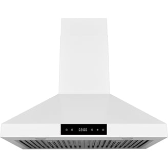 Hauslane Range Hood Wall Mount 30" Ducted or Ductless Kitchen Vent Hood 860CFM Stainless Steel Stove Hood - 6 Speed, Auto Shut-off, Touch Control, LED Lamps, Baffle Filters, WM538 Matte White