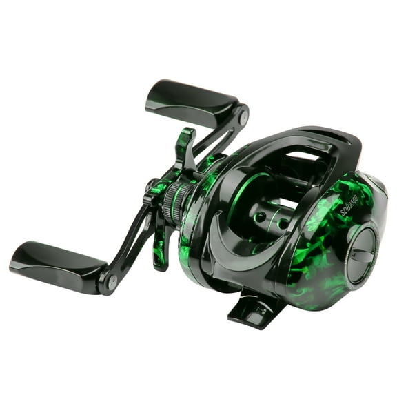 HAUT TON Baitcasting Fishing Reels Snow Demon Green 17.64 Lbs Max Drag 7.2:1 Gear Ratio 4+1BB MagneticBrake Freshwater saltwater