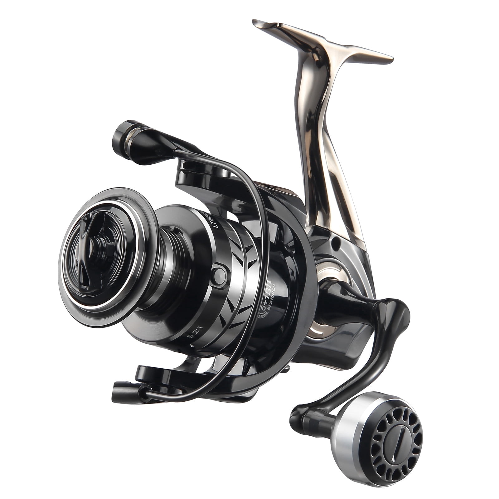 HAUT TON LT5000  Metal Spinning Fishing Reel, Freshwater and Saltwater Fishing Reels, 5+1 Stainless Steel BB, 33Lbs Max Drag, CNC Aluminum Handle for Casting Reel