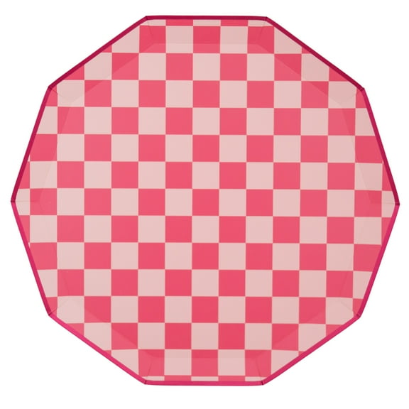 Haute Pink Signature Large Checker Plates - 8ct