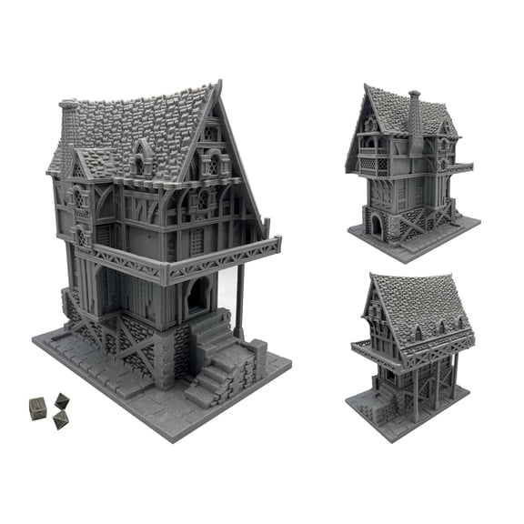 HAUTICO Tabletop Miniature Building Middle-Ages Medieval Gothic Architecture Terrain Decoration Background Dioramas Paintable