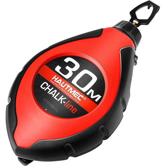 HAUTMEC Chalk Line with 30m/100ft Chalk Line Tool, 6:1 Gear Ratio Chalk B, Ideal for Deck Builders, Framers, and Roofers HT0108-CL