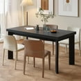 thumbnail image 1 of HAUXITIO 63 Inch Dining Table for 6 People, All-Weather Rectangular Table with Solid Wood Legs for Indoor & Outdoor Use,Black, 1 of 8