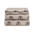 thumbnail image 1 of HAUZER HOME PRAIRIE GRAINS 100% Cotton Printed Sheet Set- Linen/Black, 1 of 4