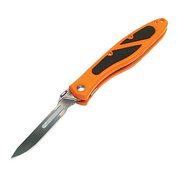 HAVALON PIRANTA-EDGE FIELD KNIFE 2.75" STAINLESS STEEL REPLACEABLE PLASTIC ORANGE