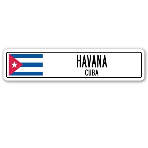 HAVANA CUBA Aluminum Street Sign Cuban flag city country road wall gift