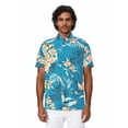 thumbnail image 1 of Havanera Men's and Big Men's Floral Short Sleeve Printed Button-Down Shirt with Texture, Sizes S-5XL, 1 of 8