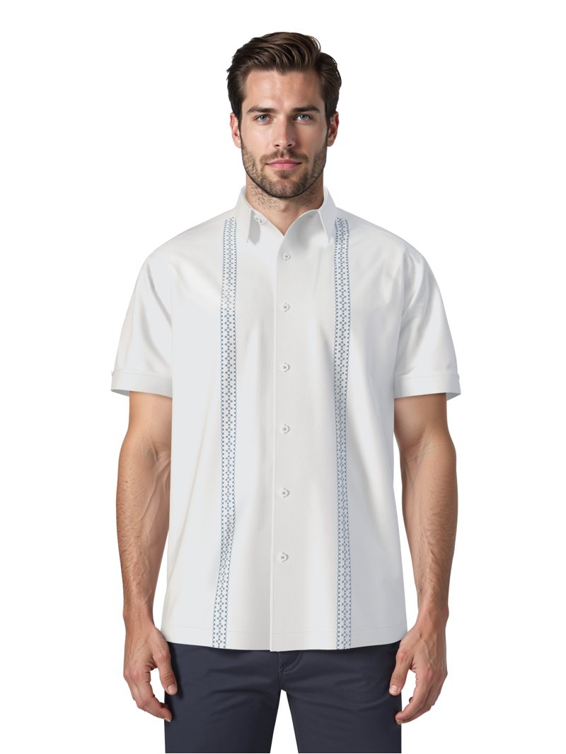 Havanera Men's and Big Men's Embroidered Panels Short Sleeve Button-Down  Shirt, Sizes S-5XL - Walmart.com