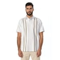 thumbnail image 1 of Havanera Men's and Big Men's Front Panel Point Collar Short Sleeve Button-Down Shirt, Sizes S-5XL, 1 of 8