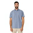 thumbnail image 1 of Havanera Men's and Big Men's Yarn Dyed Panels Short Sleeve Linen Cotton Button-Down Shirt, Sizes S-5XL, 1 of 8
