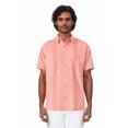 thumbnail image 1 of Havanera Men's and Big Men's Geo Embroidered Panels Short Sleeve Cotton Linen Button-Down Shirt, Sizes S-5XL, 1 of 8