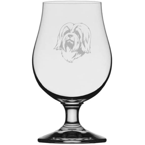 HAVANESE Dog Themed Etched 13.25oz Iona Beer Glass