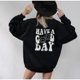 thumbnail image 1 of HAVE A GOOD DAY Front Back Graphic Unisex Fleece Pullover, 1 of 8