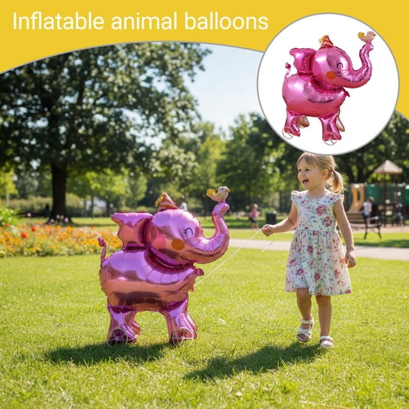 HAVELOR 3D Cartoon Animal & Vehicle Balloons, 42.1 x 37.8 in, No Helium Required, Interactive Walking Decor for Birthday Parties & Baby Showers(Chicken,1set)