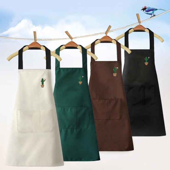 HAVELOR Cactus Print Apron, 28.3 in Length with Adjustable Belt, Protects Clothing from Kitchen Splatters and Stains(green,1pcs)