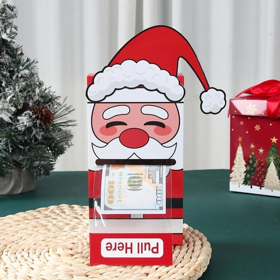 HAVELOR Christmas Coin Box Draw Gift Set, 2-Piece DIY Surprise Box for Holiday Parties, Perfect for Family Games and Office Raffles(Red,2pcs)