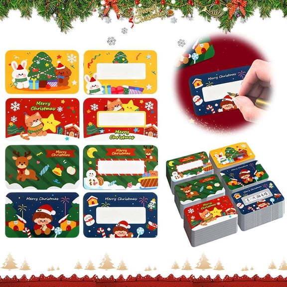 HAVELOR Christmas Scratch-Off Cards, 3.54 x 2.13 in, 40-Pack, Create Personalized Holiday Surprises & Rewards, Perfect for Stocking Stuffers and Family Game Nights(C,40pcs)