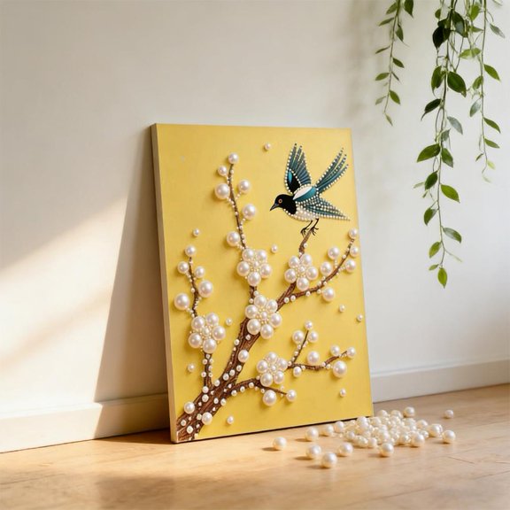 HAVELOR DIY 3D Plastic Painting Kit, 7.87 x 11.8 in, Create Sparkling Textured Wall Art for Stress Relief and Home Decor(H,20*30cm)