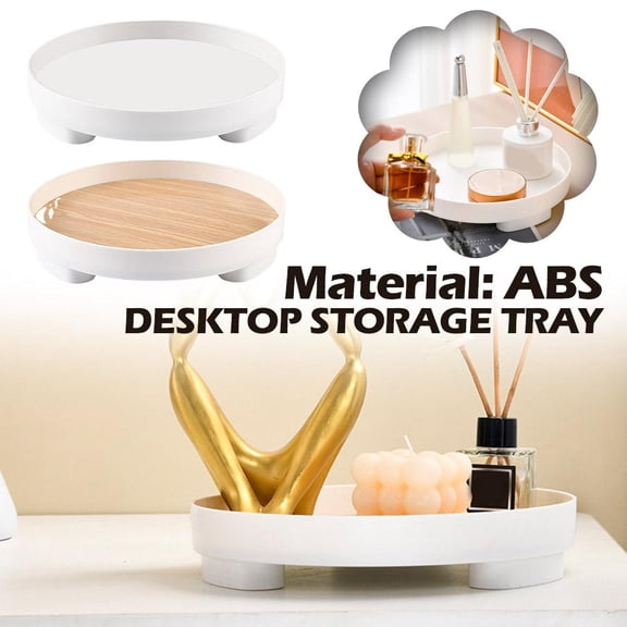 HAVELOR Desktop Storage Tray, 9 x 1.7 in, Organize Small Items and Save Space, Keep Dressers and Countertops Neat and Tidy(A,one size)