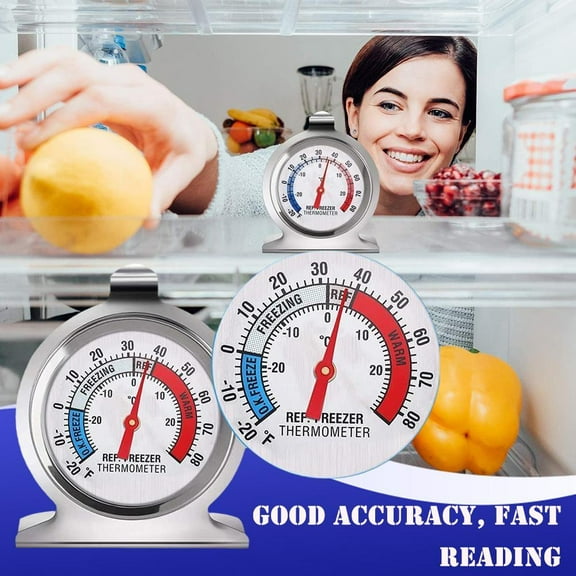 HAVELOR Dial Thermometer, 2 Inch Dial, -20F to 80F Range, Accurate Temperature Monitoring for Refrigerators, Essential for Home Kitchen and Cold Storage Safety(silver,One-size)